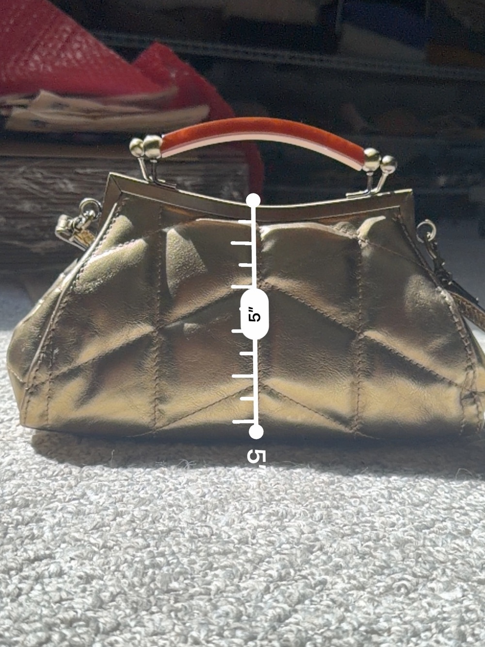 Patricia Nash Gold Quilted Frame Clutch with Top Handle - Picture 7 of 7